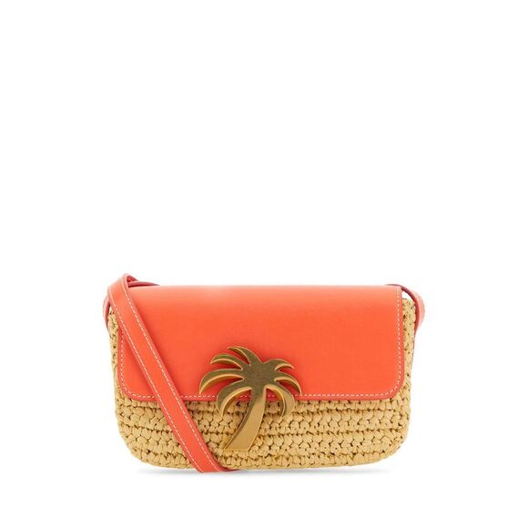 Palm Angels Women Black Leather Palm Beach Bridge Crossbody Bag main image 0